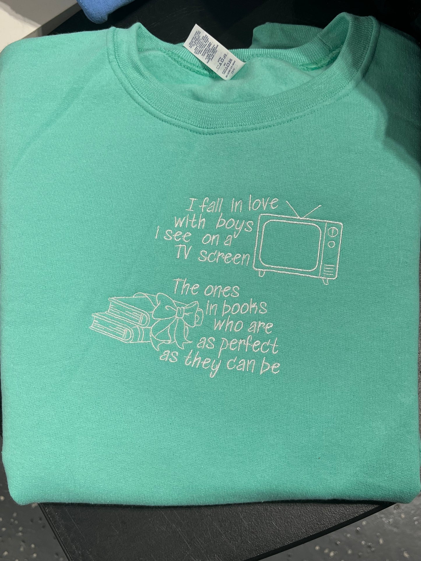 TV & Books Embroidered Crewneck