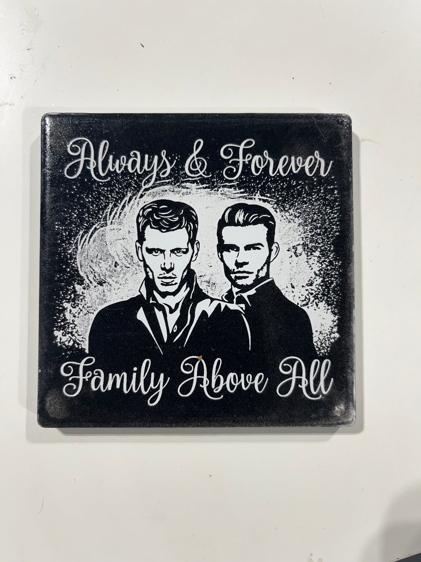 Family above all Tile Coaster
