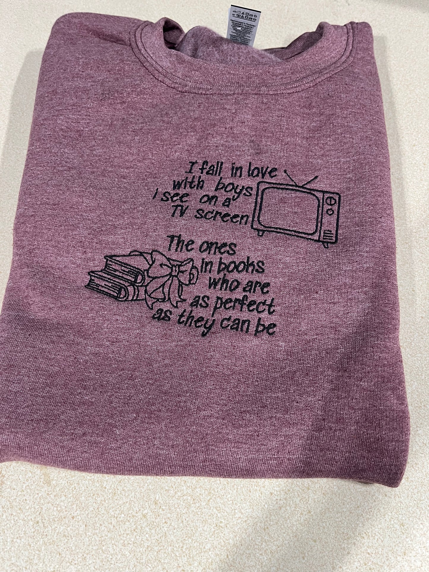 TV & Books Embroidered Crewneck