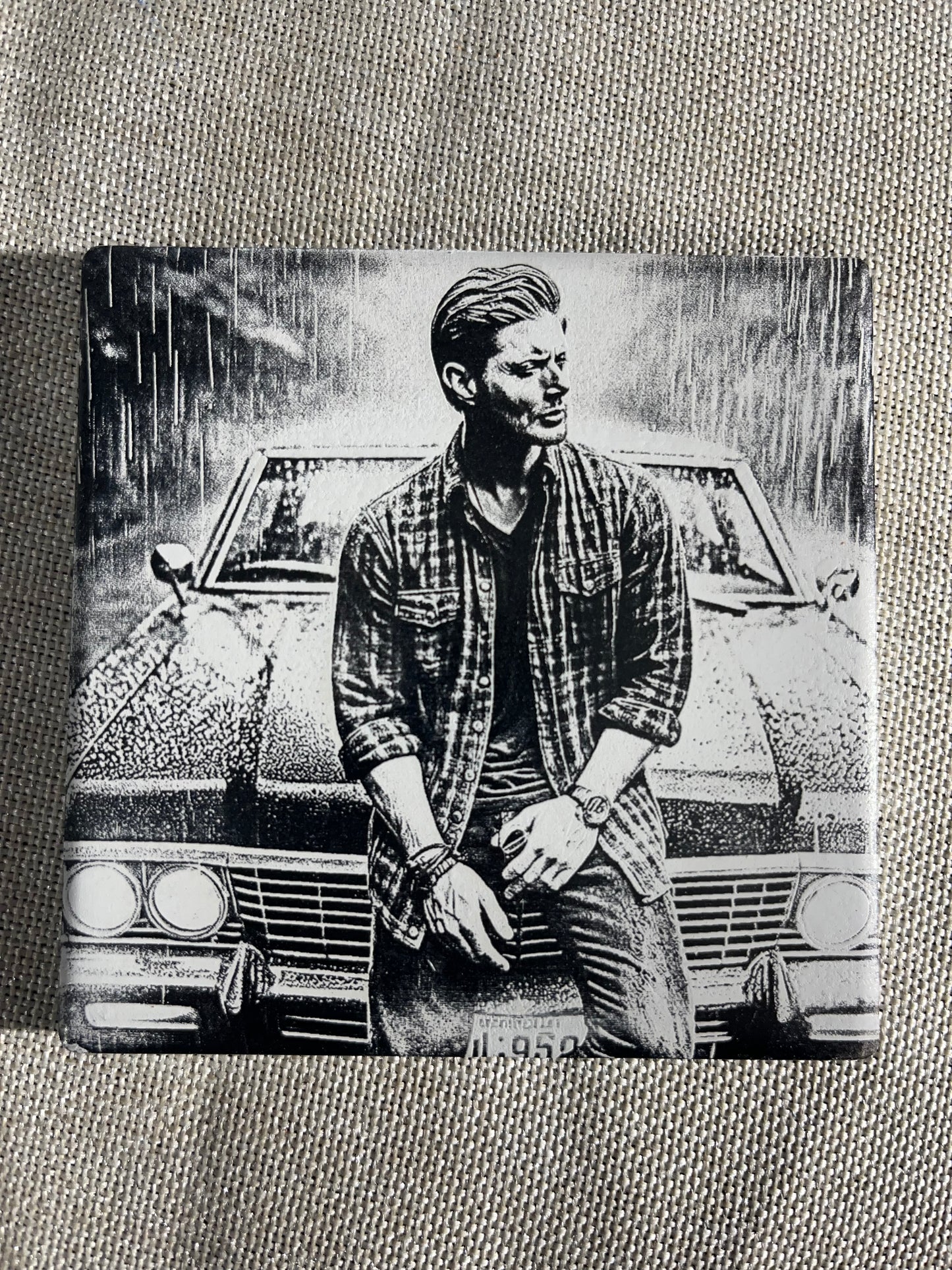 Jenson/Dean in the Rain Tile Coaster