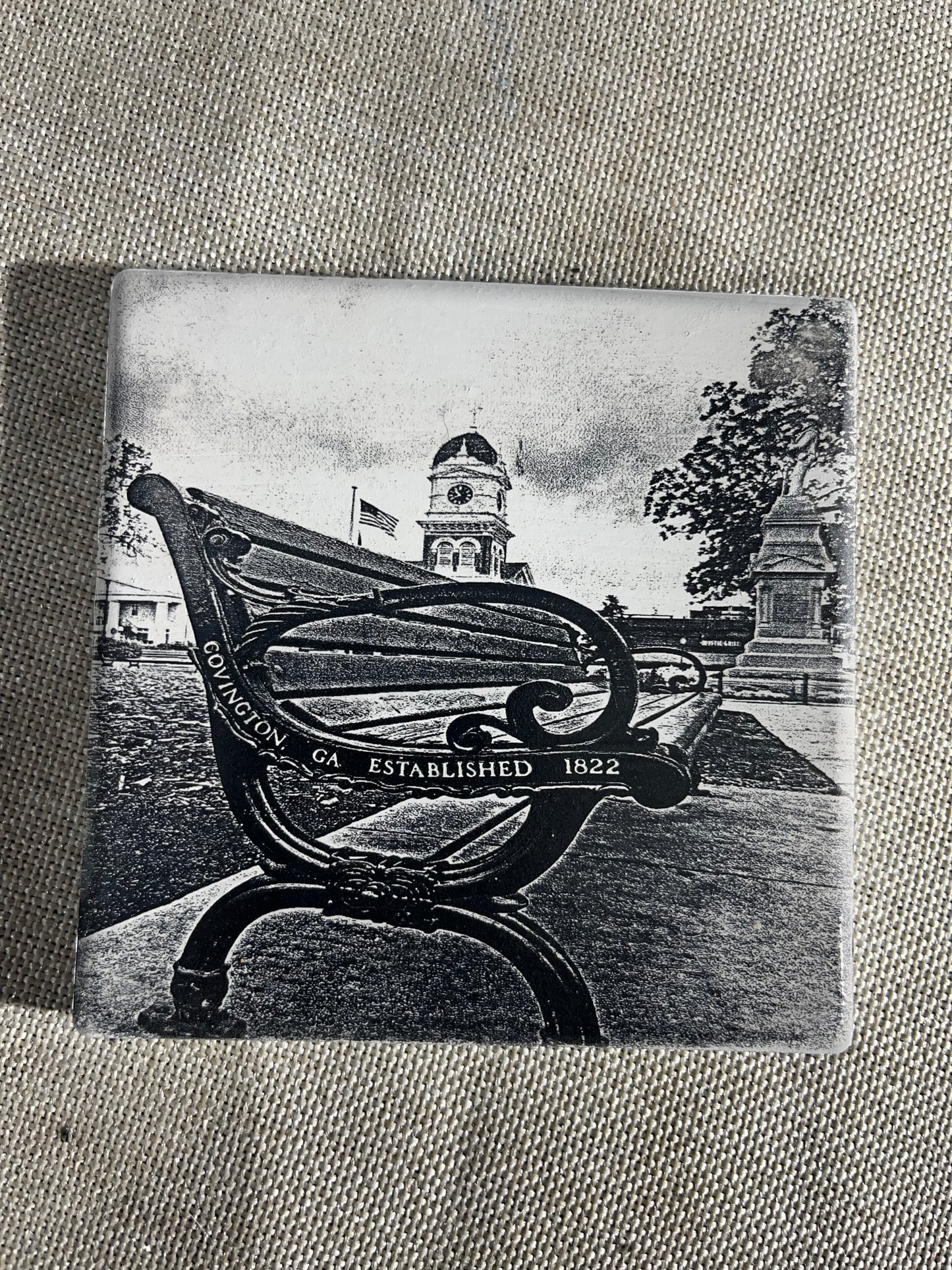 Bench in the Square Tile Coaster