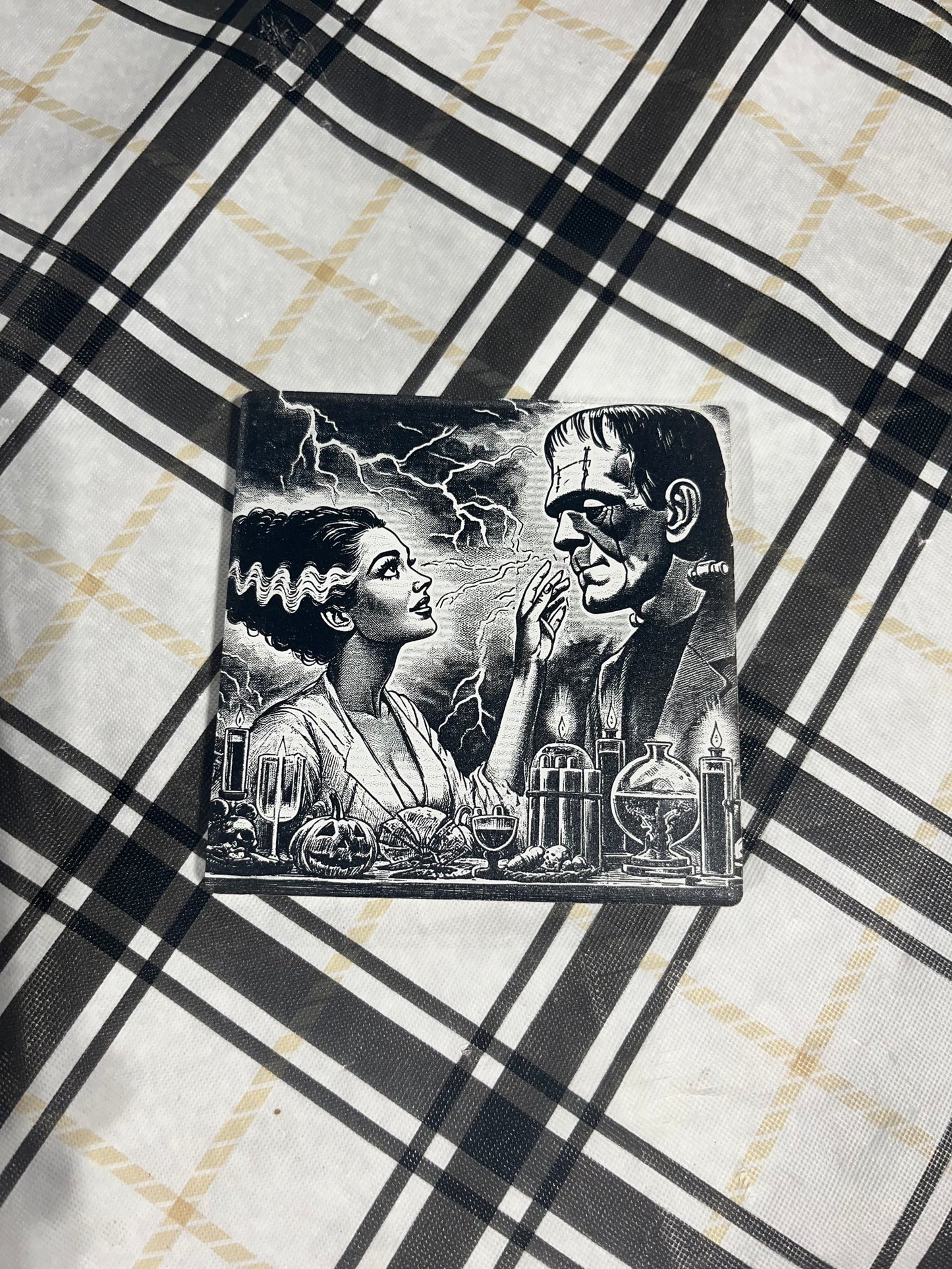 Frankenstein/Bride tile Coaster