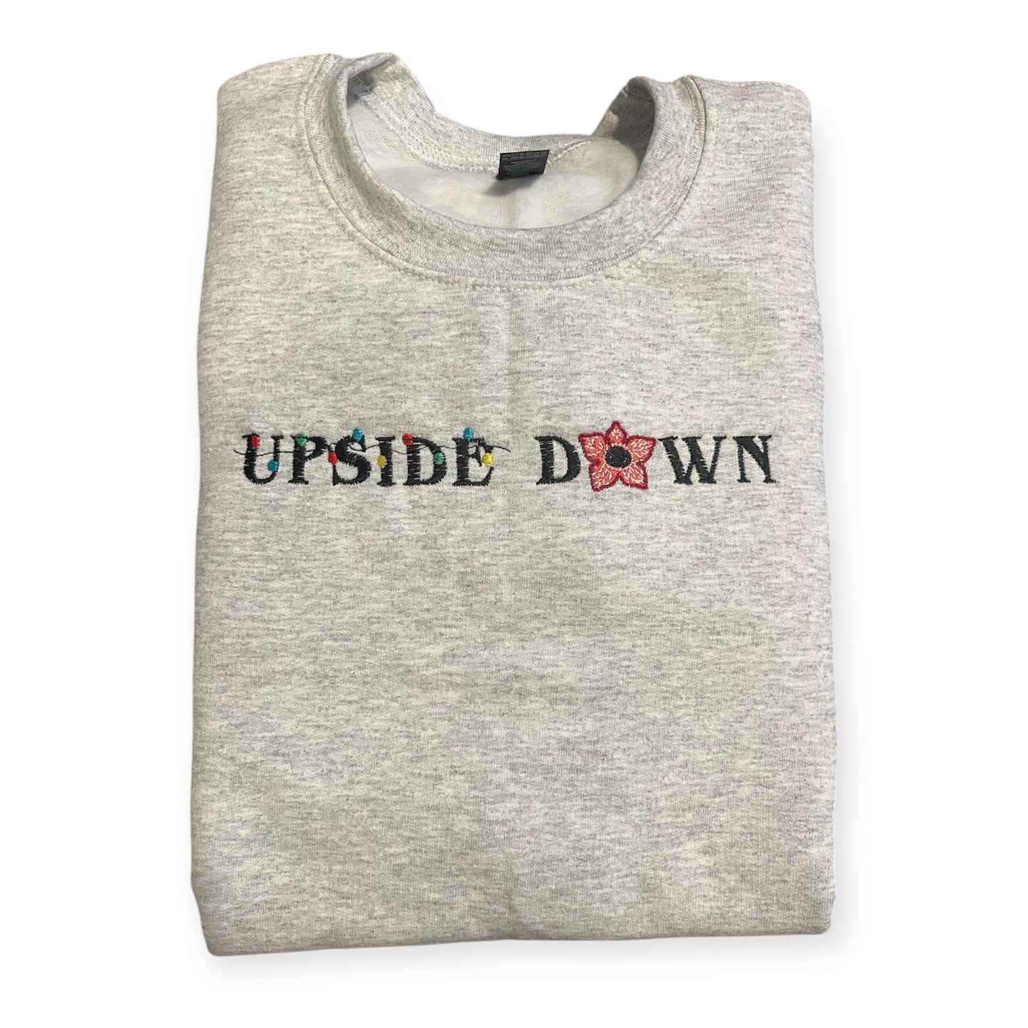 Upside Down Embroidered Crewneck