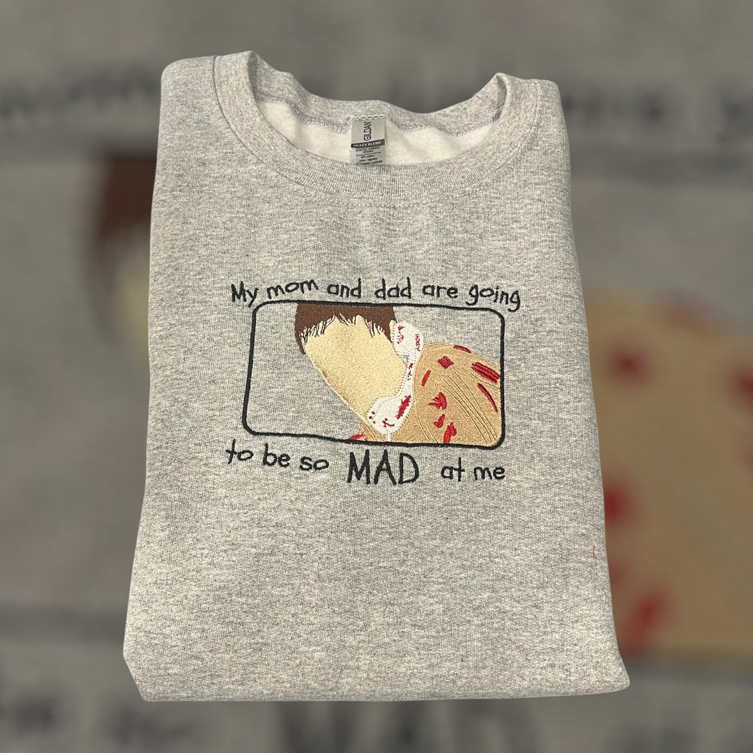 My mom and dad Embroidered Crewneck