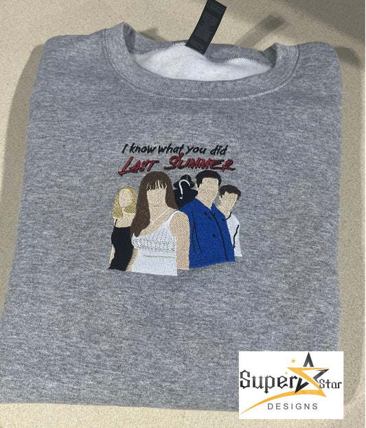 I know embroidered Crewneck