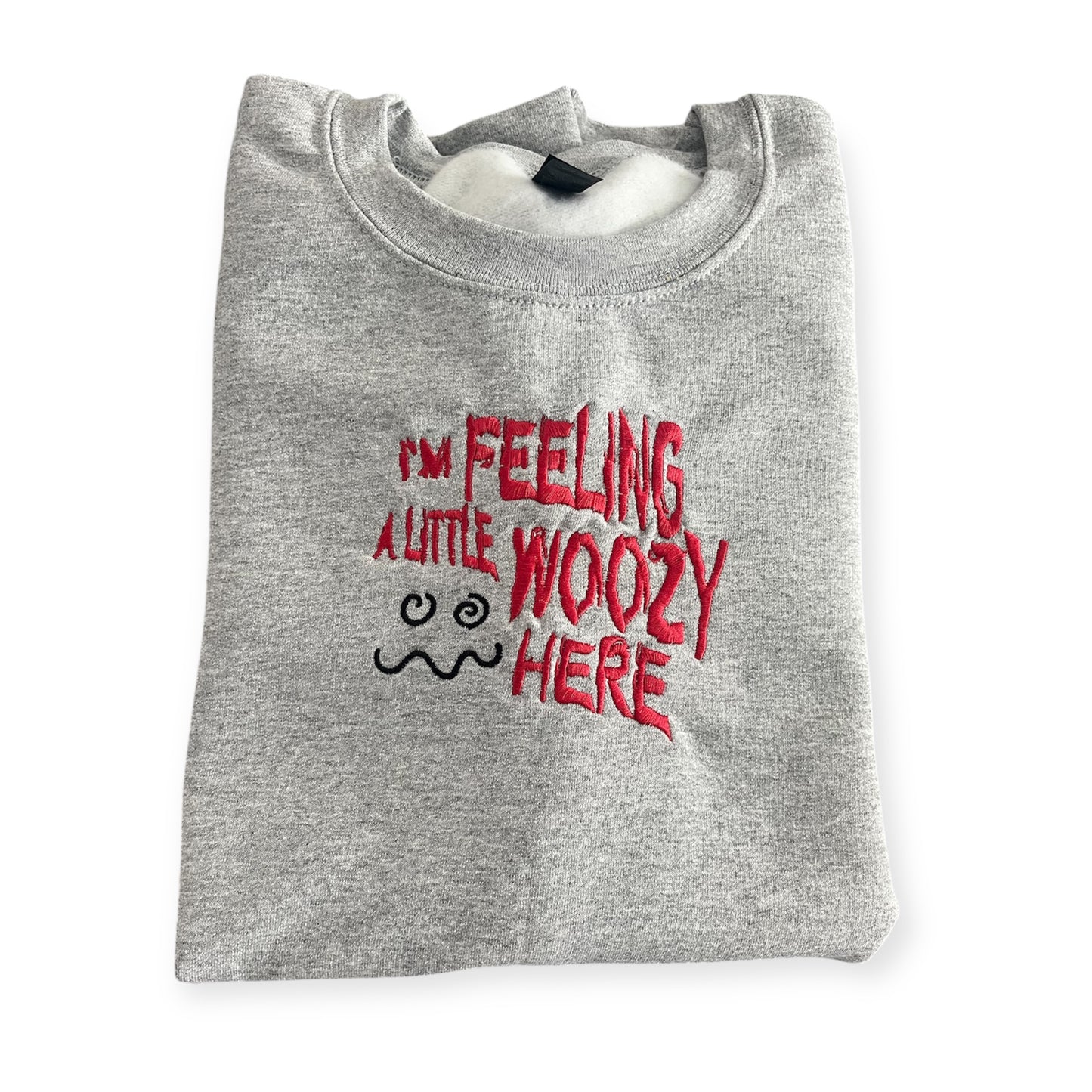 Woozy Embroidered Sport Grey Crewneck