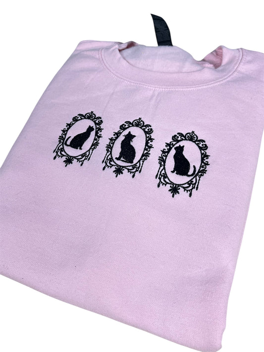 Cat Framed Embroidered