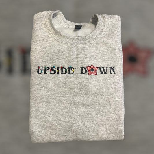 Upside Down Embroidered Crewneck
