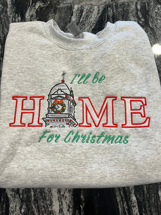 I’ll be home for Christmas Clock Tower Crewneck